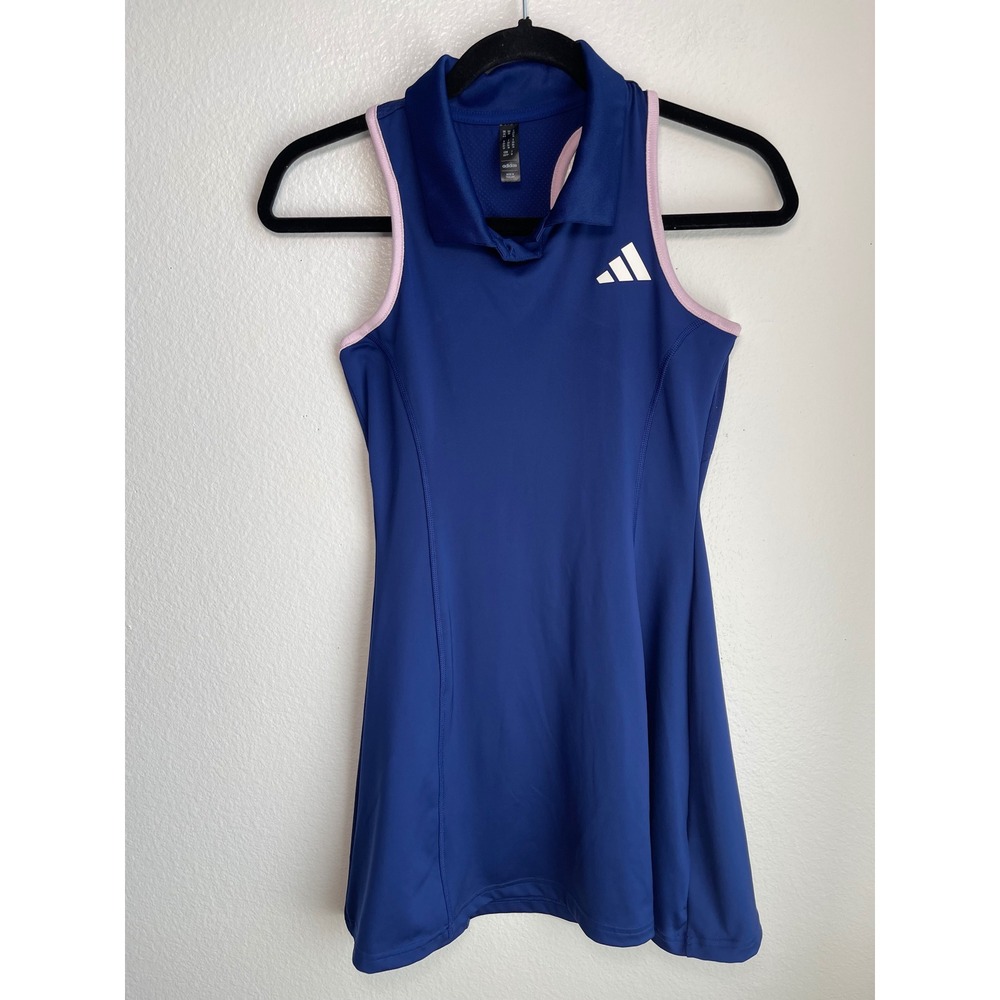 Adidas Womens Aeroready Sleeveless Tennis Dress Blue Pink Racerback XS